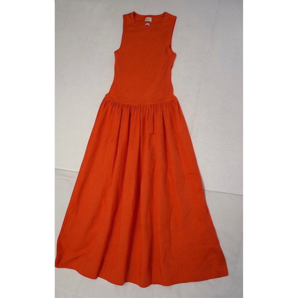 Babaton Aritzia Orange Mixed Media Sleeveless Maxi Dress Medium 118268